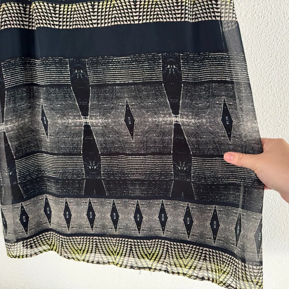 ASTR Tank Dress Racer Back Sheer Dress Geometric Small Aztec #ADR92810 Cocktail - Picture 8 of 13